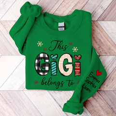 Lofaris This Gigi Belongs To Sweatshirt Custom Grandma & Kids Christmas TH