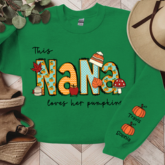 Lofaris Personalized Nana Autumn Sweatshirt This Loves Her Pumpkins Grandma Gift TH