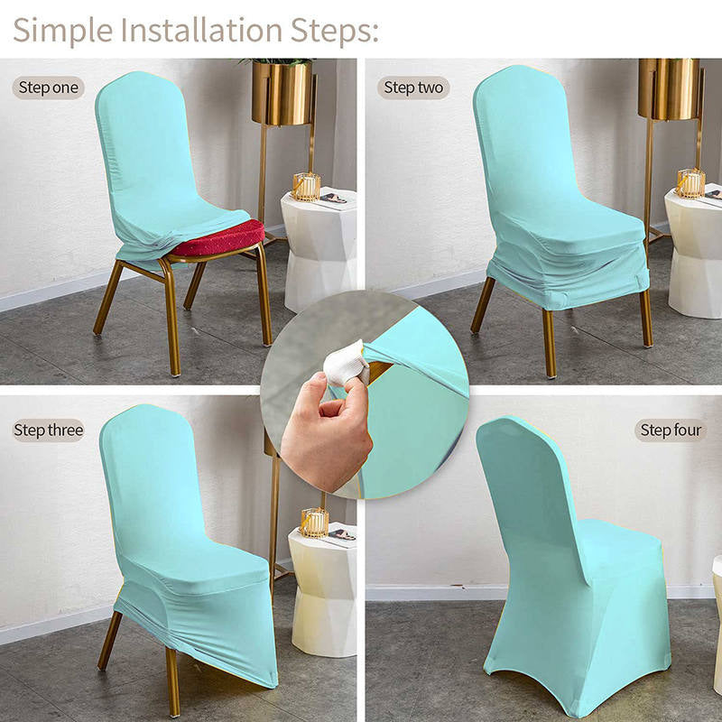 Lofaris Tiffany Blue Stretch Spandex Banquet Chair Slipcovers