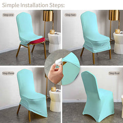 Lofaris Tiffany Blue Stretch Spandex Banquet Chair Slipcovers