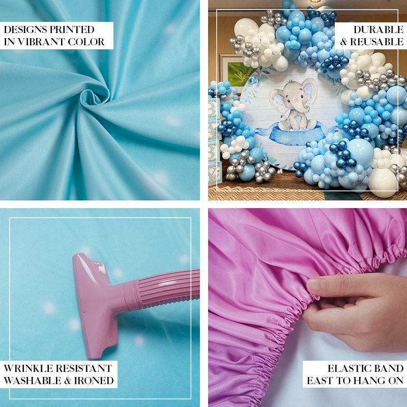 Lofaris Tiffany Blue White Bow Circle Birthday Backdrop Kit