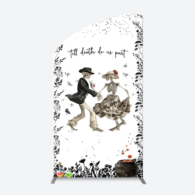 Lofaris Till Death Do Us Part Halloween Wedding Arch Backdrop