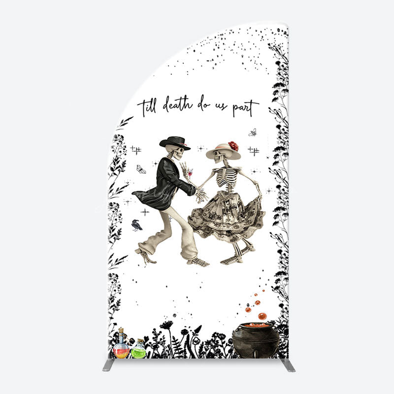 Lofaris Till Death Do Us Part Halloween Wedding Arch Backdrop