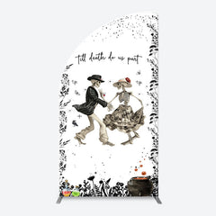 Lofaris Till Death Do Us Part Halloween Wedding Arch Backdrop