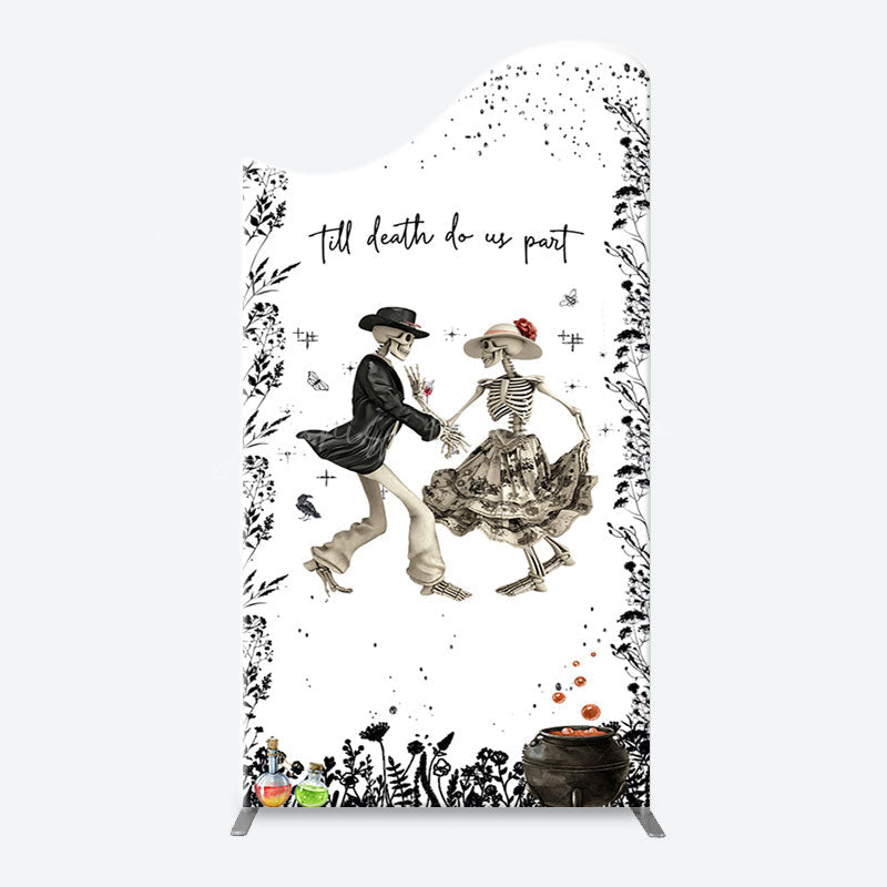Lofaris Till Death Do Us Part Halloween Wedding Arch Backdrop