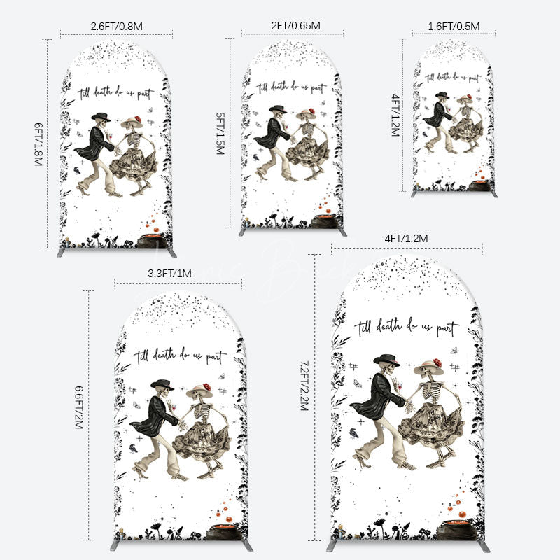 Lofaris Till Death Do Us Part Halloween Wedding Arch Backdrop
