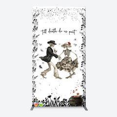 Lofaris Till Death Do Us Part Halloween Wedding Arch Backdrop