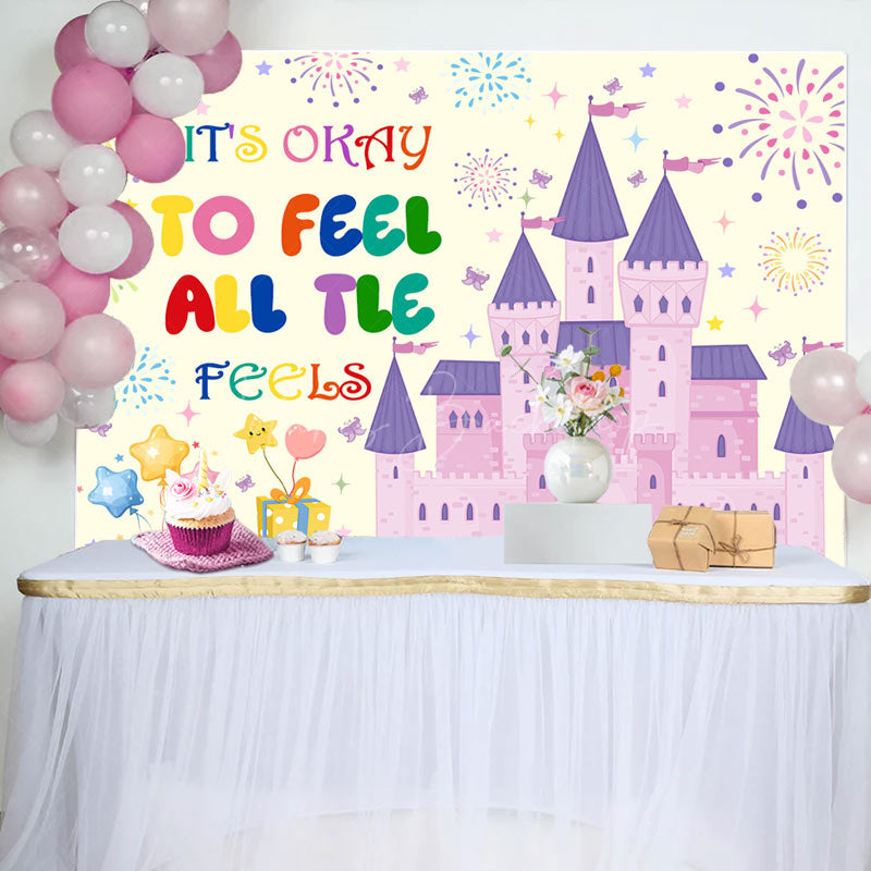 Lofaris To Feel All The Feels Pink Castle Birthday Backdrop