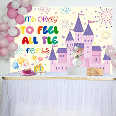 Lofaris To Feel All The Feels Pink Castle Birthday Backdrop