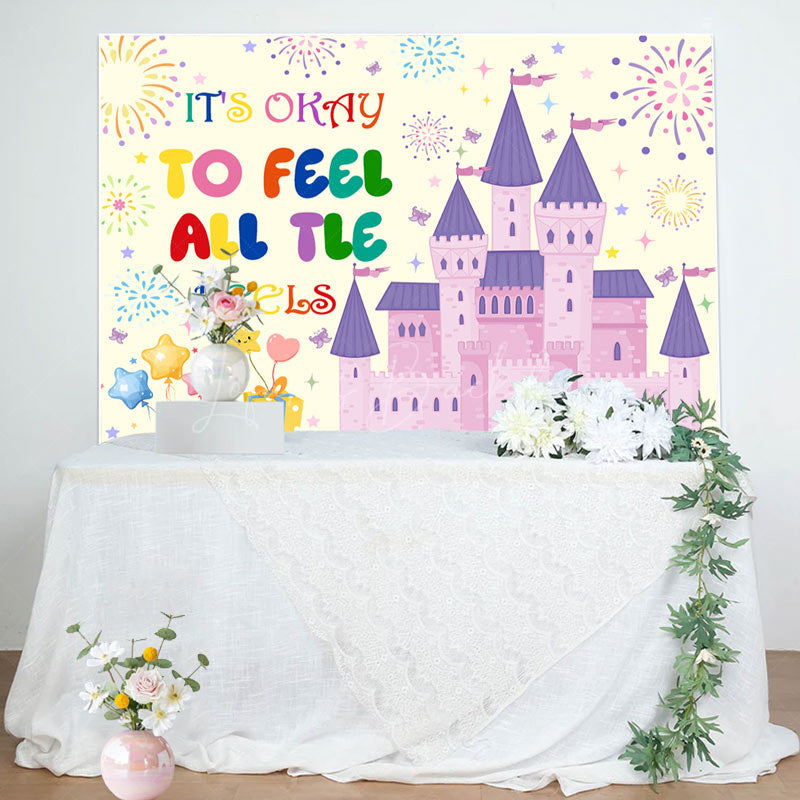 Lofaris To Feel All The Feels Pink Castle Birthday Backdrop