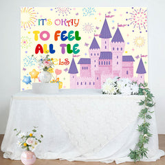 Lofaris To Feel All The Feels Pink Castle Birthday Backdrop