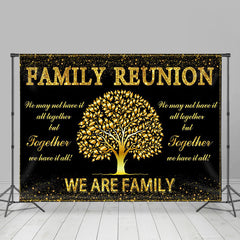 Lofaris Together Gold Trees Leaves Family Reunion Backdrop