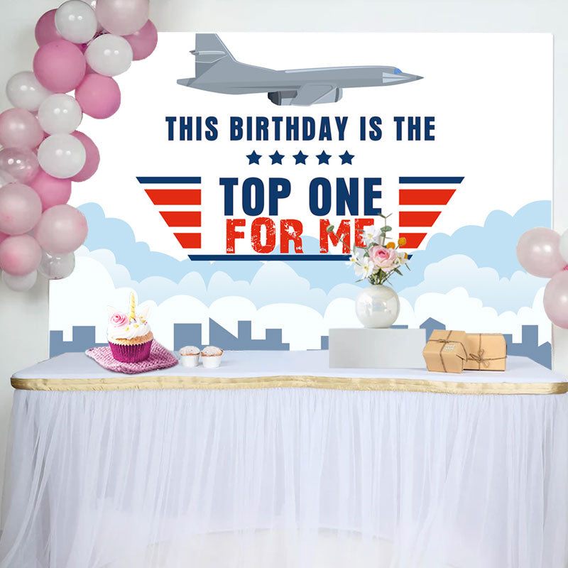 Lofaris Top One For Me Plane 1st Birthday Backdrop Boy