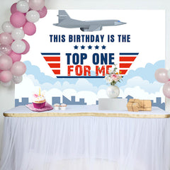 Lofaris Top One For Me Plane 1st Birthday Backdrop Boy
