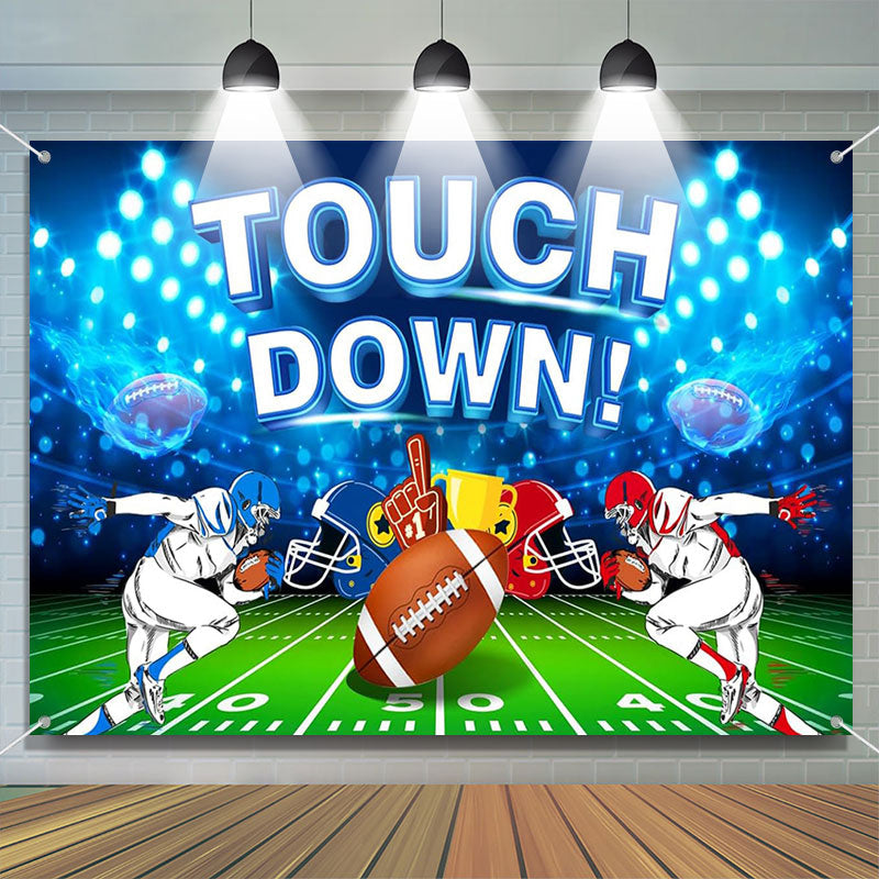 Lofaris Touch Down Football Player Field Sport Party Backdrop