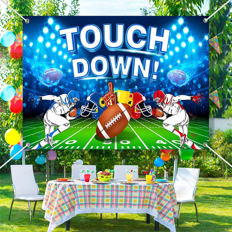 Lofaris Touch Down Football Player Field Sport Party Backdrop