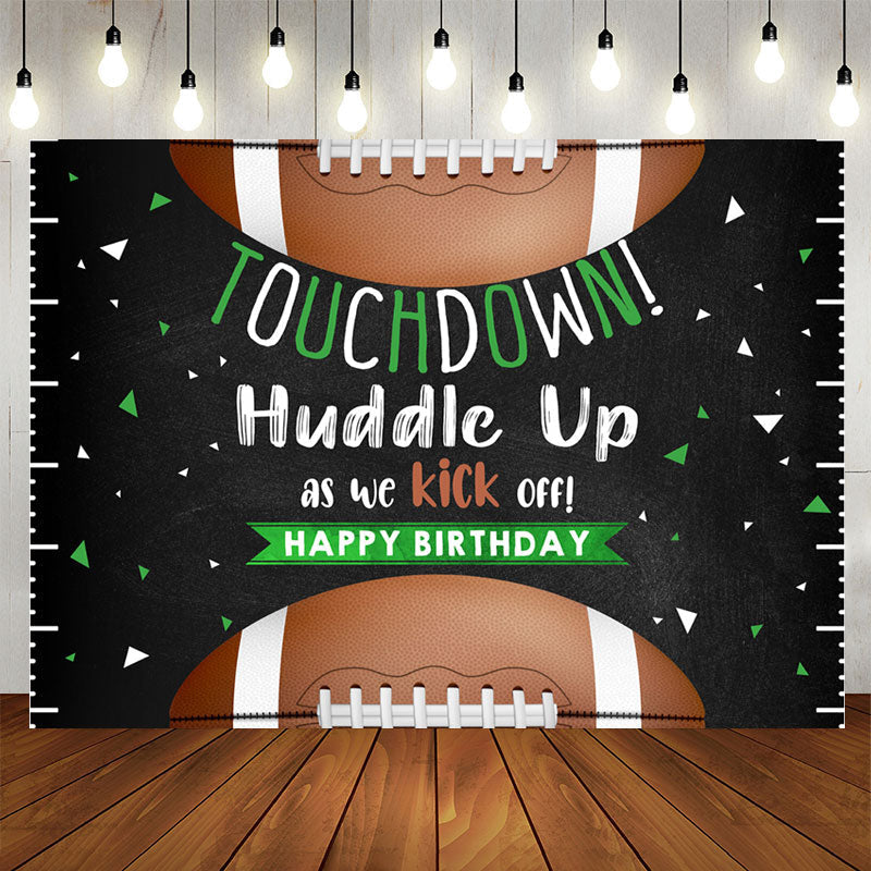 Lofaris Touch Down Rugby Black Birthday Backdrop For Boys