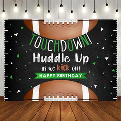 Lofaris Touch Down Rugby Black Birthday Backdrop For Boys