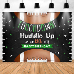 Lofaris Touch Down Rugby Black Birthday Backdrop For Boys