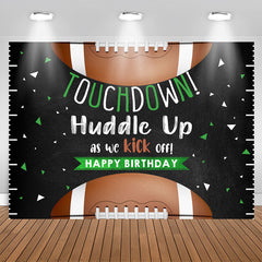 Lofaris Touch Down Rugby Black Birthday Backdrop For Boys