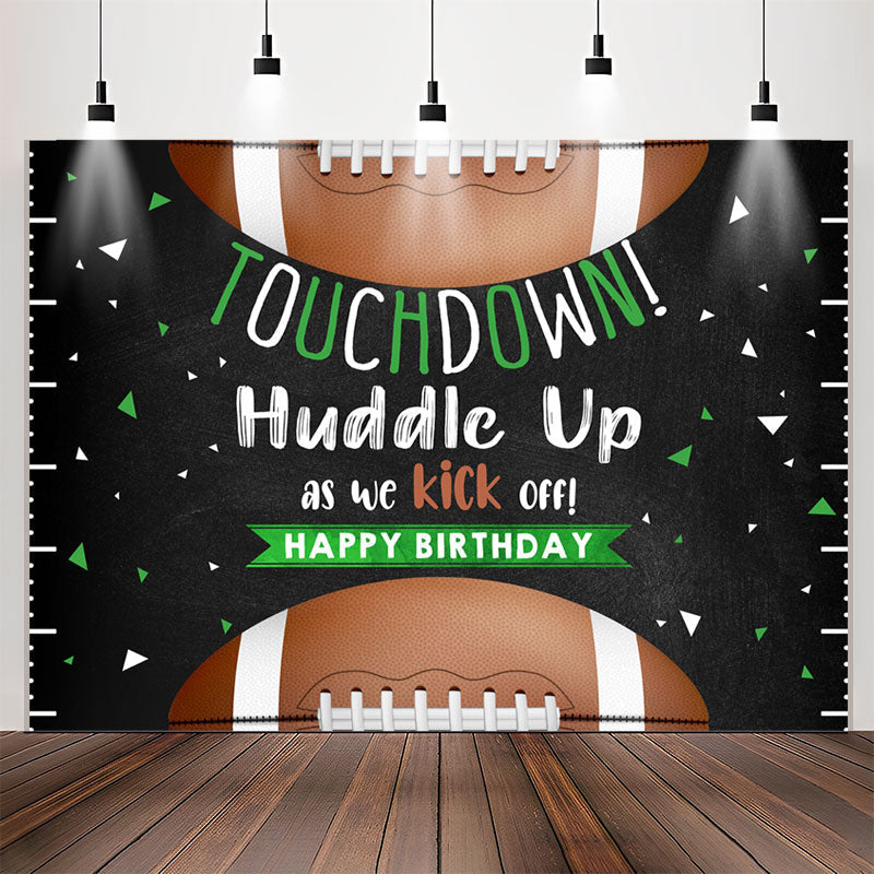 Lofaris Touch Down Rugby Black Birthday Backdrop For Boys