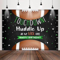 Lofaris Touch Down Rugby Black Birthday Backdrop For Boys