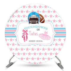 Lofaris Touchdowns Or Tutus Gender Reveal Round Backdrop