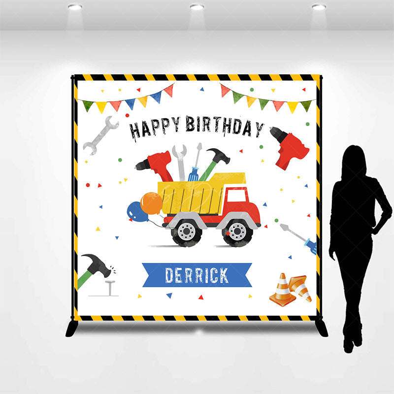 Lofaris Traffic Repair Tools Car Custom Birthday Backdrop
