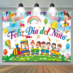Lofaris Train Feliz Dia Del Nino Children Day Backdrop
