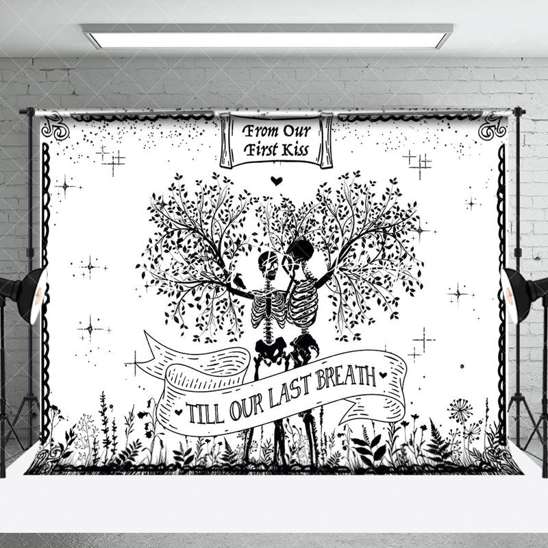 Lofaris Tree Skeleton Till Our Last Breath Wedding Backdrop