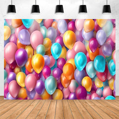 Lofaris Trendy Colorful Balloons Vivid Birthday Backdrop