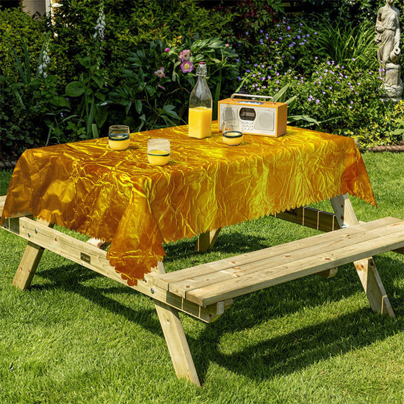 Lofaris Trendy Golden Crepe Paper Texture Pattern Tablecloth