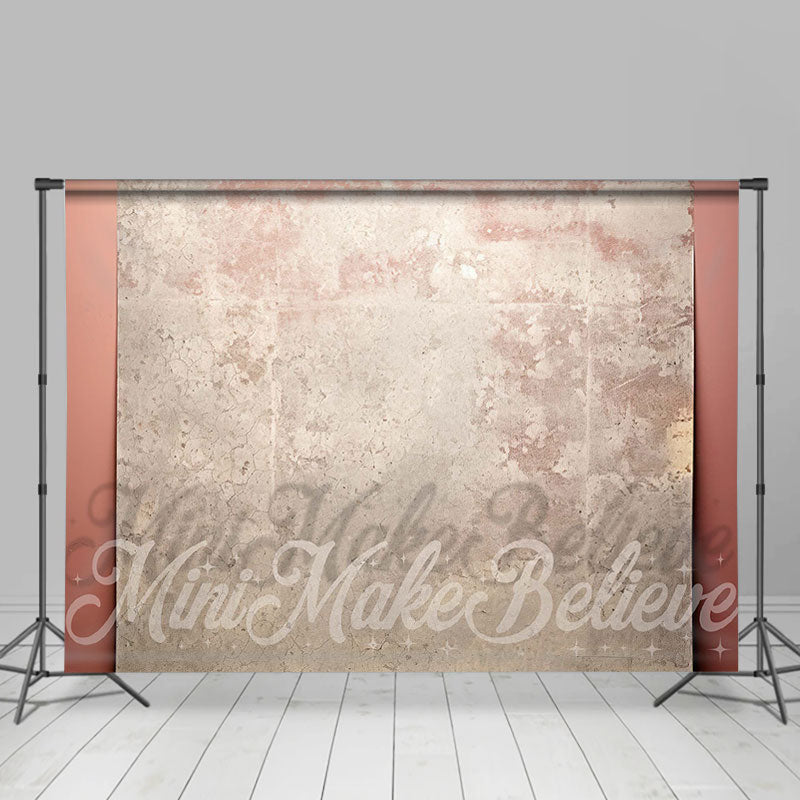 Lofaris Trim Salmon Pink White Cream Retro Wall Backdrop