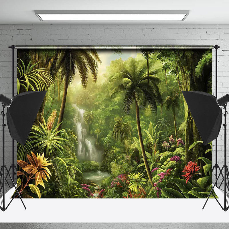 Lofaris Tropical Forest Flower Cascade Spring Photo Backdrop