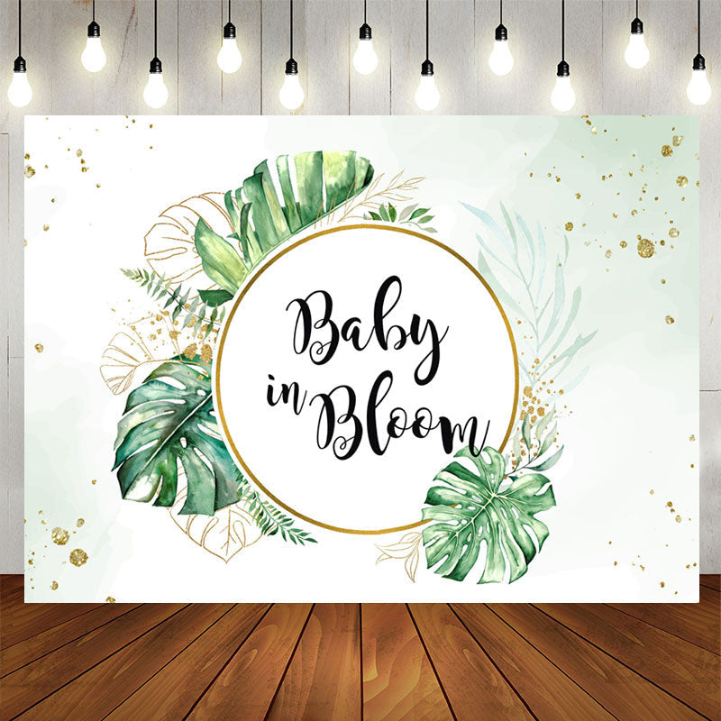 Lofaris Tropical Monstera Greenery Baby Shower Backdrop