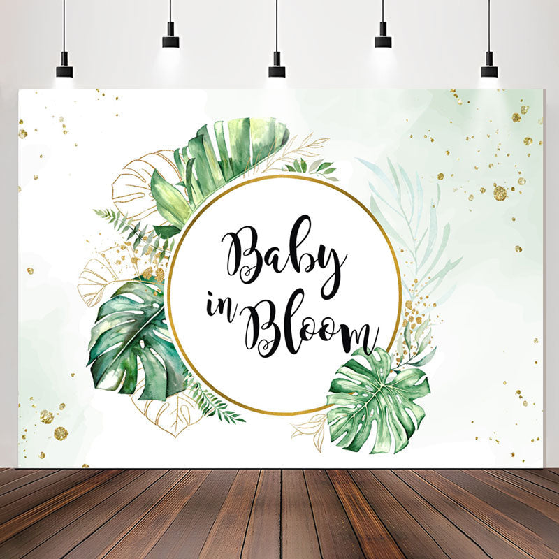 Lofaris Tropical Monstera Greenery Baby Shower Backdrop