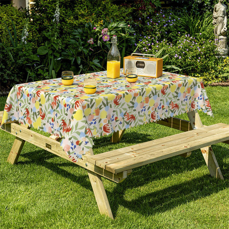 Lofaris Tropical Plant Leaves Floral Multicolor Tablecloth