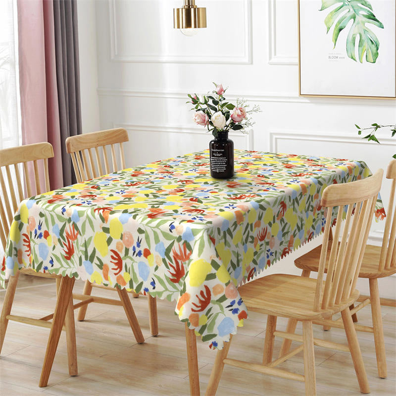 Lofaris Tropical Plant Leaves Floral Multicolor Tablecloth