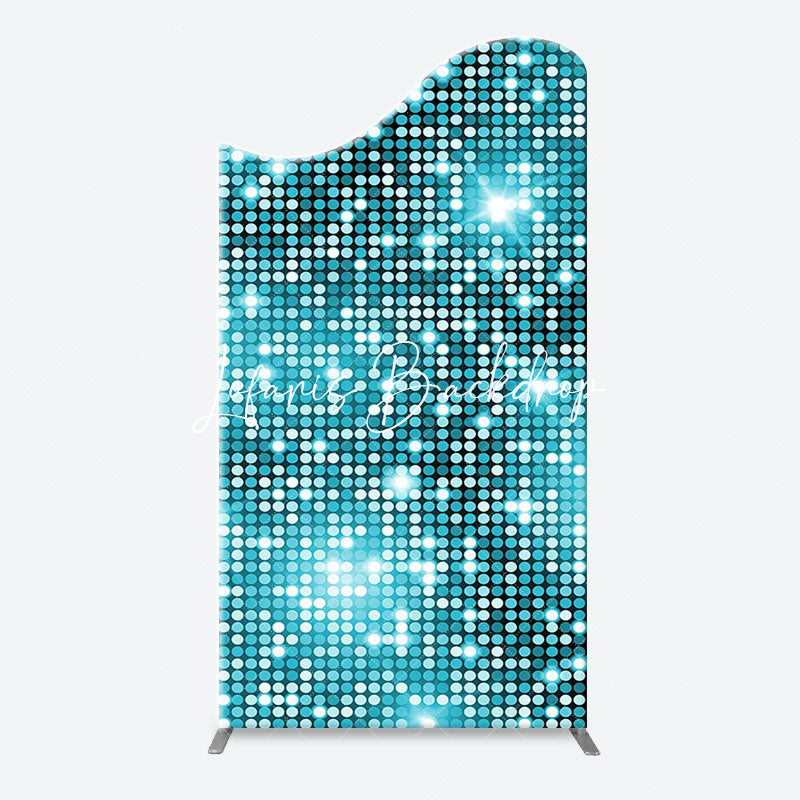 Lofaris Turquoise Blue Shiny Dots Arch Birthday Backdrop