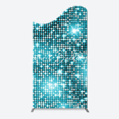 Lofaris Turquoise Blue Shiny Dots Arch Birthday Backdrop