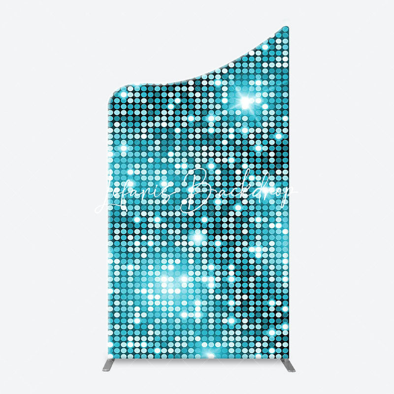 Lofaris Turquoise Blue Shiny Dots Arch Birthday Backdrop