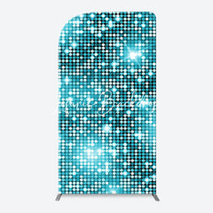Lofaris Turquoise Blue Shiny Dots Arch Birthday Backdrop
