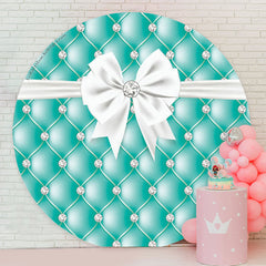 Lofaris Turquoise Blue Sofa Pattern Round Party Backdrop