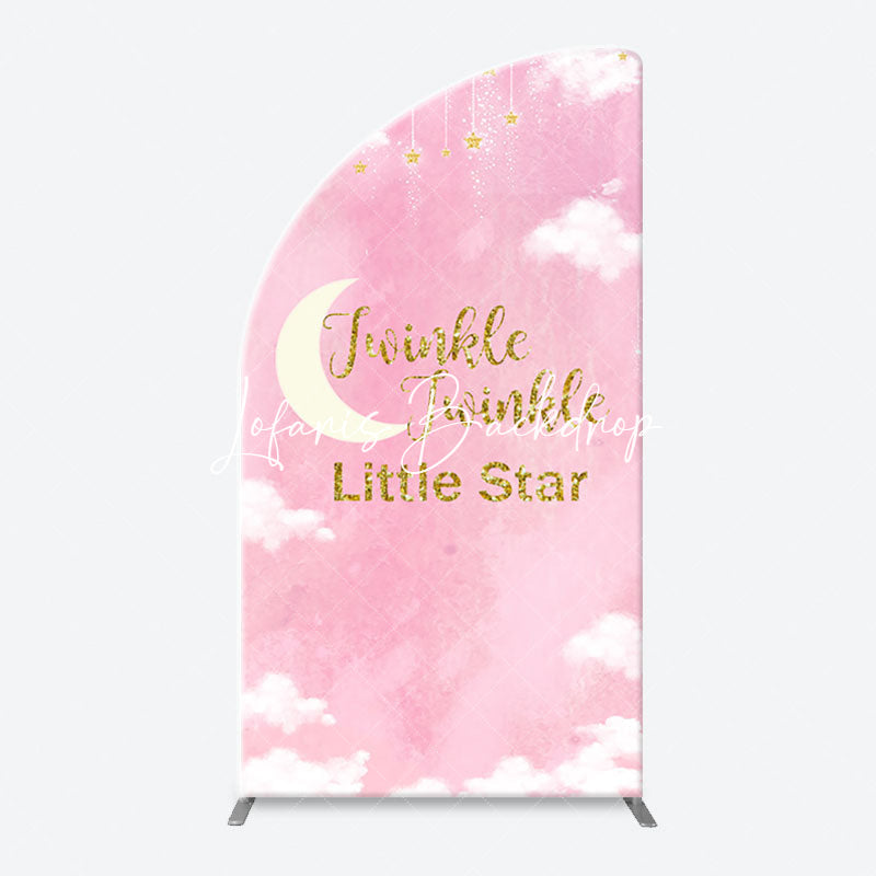 Lofaris Twinkle Little Star Pink Sky Arch Baby Shower Backdrop