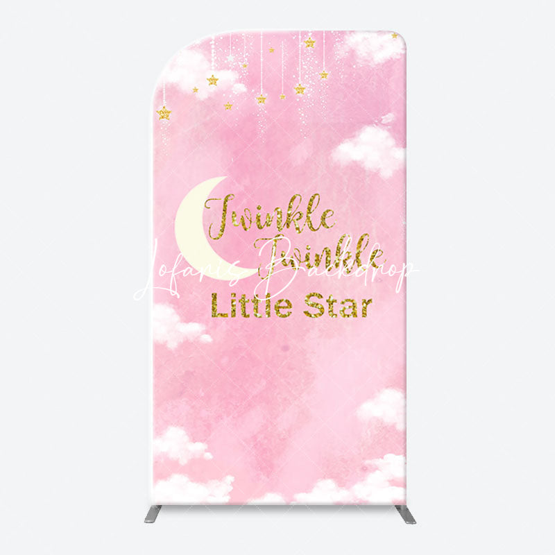 Lofaris Twinkle Little Star Pink Sky Arch Baby Shower Backdrop