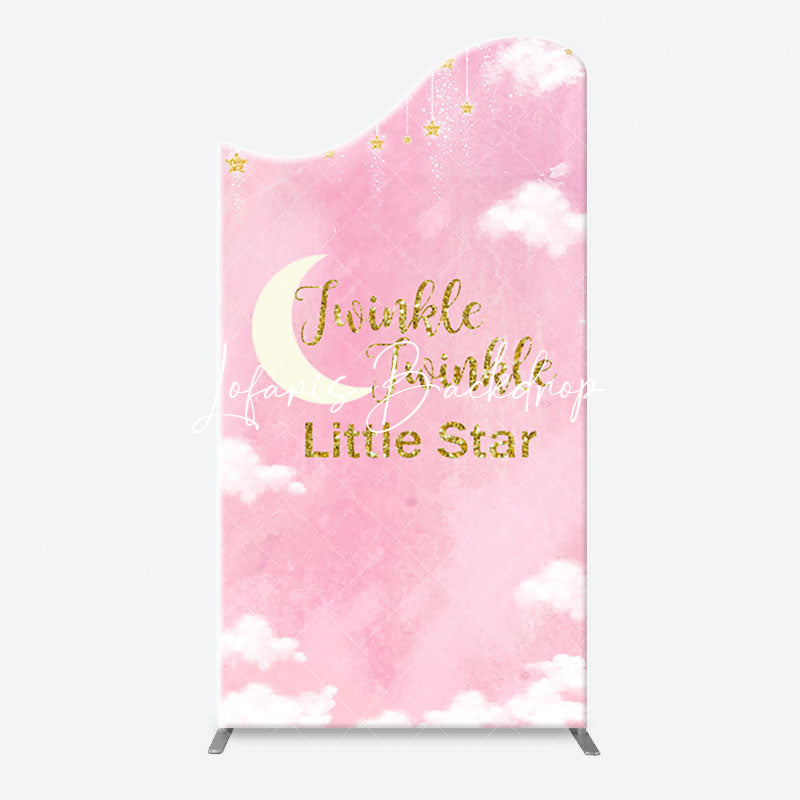 Lofaris Twinkle Little Star Pink Sky Arch Baby Shower Backdrop