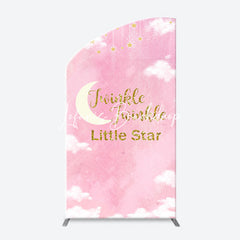 Lofaris Twinkle Little Star Pink Sky Arch Baby Shower Backdrop