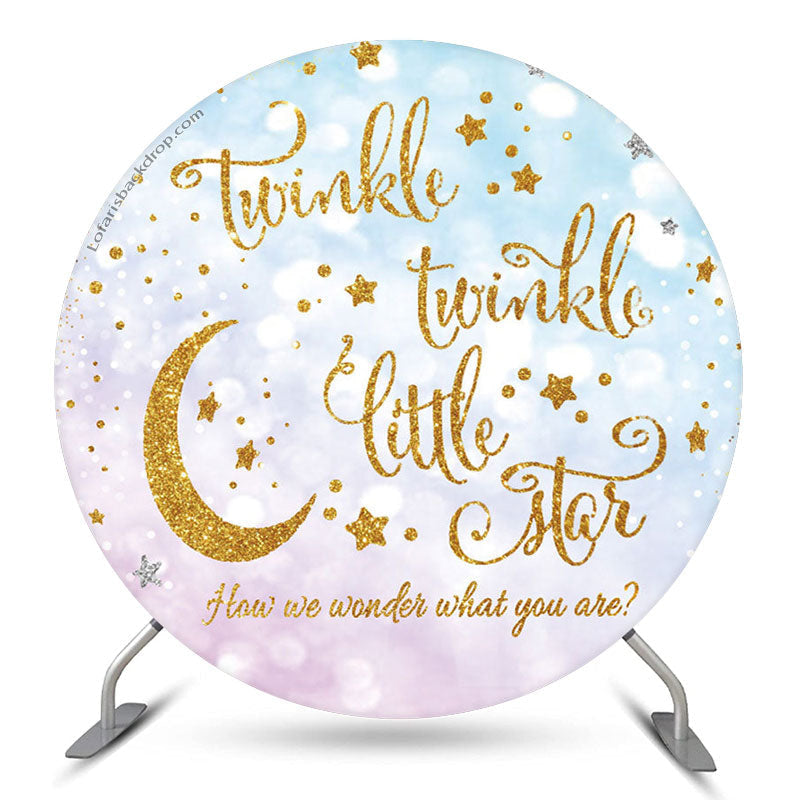 Lofaris Twinkle Little Star Round Baby Shower Backdrop Cover