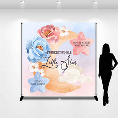 Lofaris Twinkle Star Floral Moon Custom Baby Shower Backdrop
