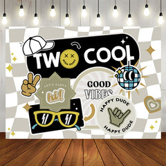 Lofaris Two Cool Good Vibes Happy Dude Birthday Backdrop